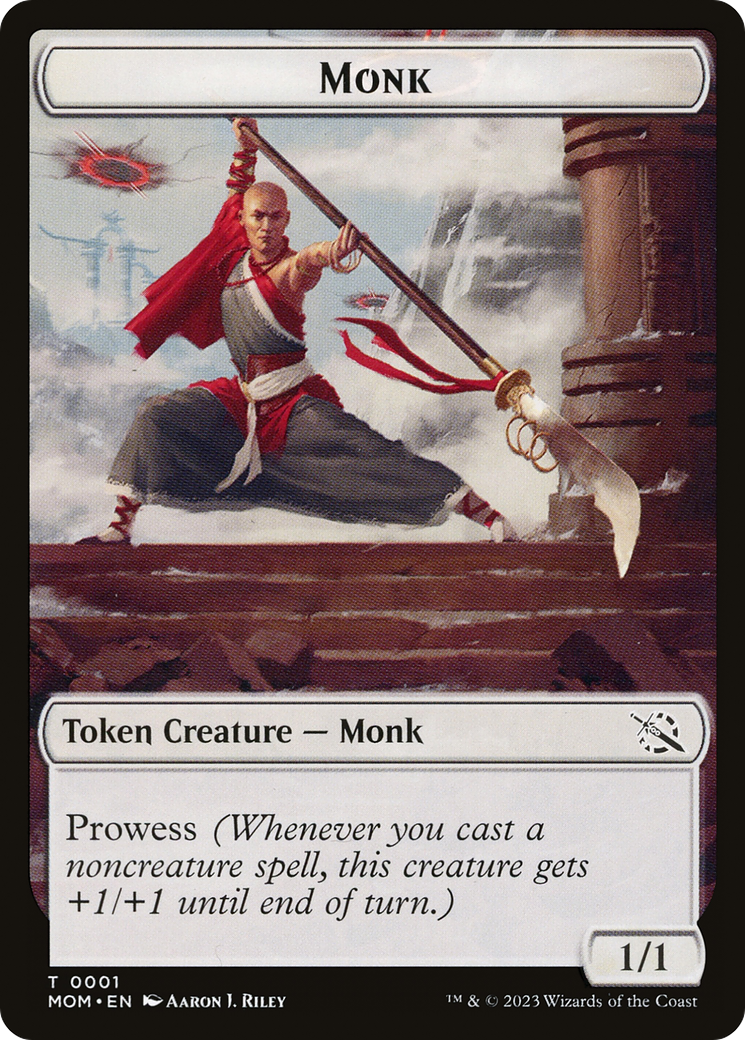 Monk // Spirit (14) Double-Sided Token [March of the Machine Tokens] | Nerdhalla Games