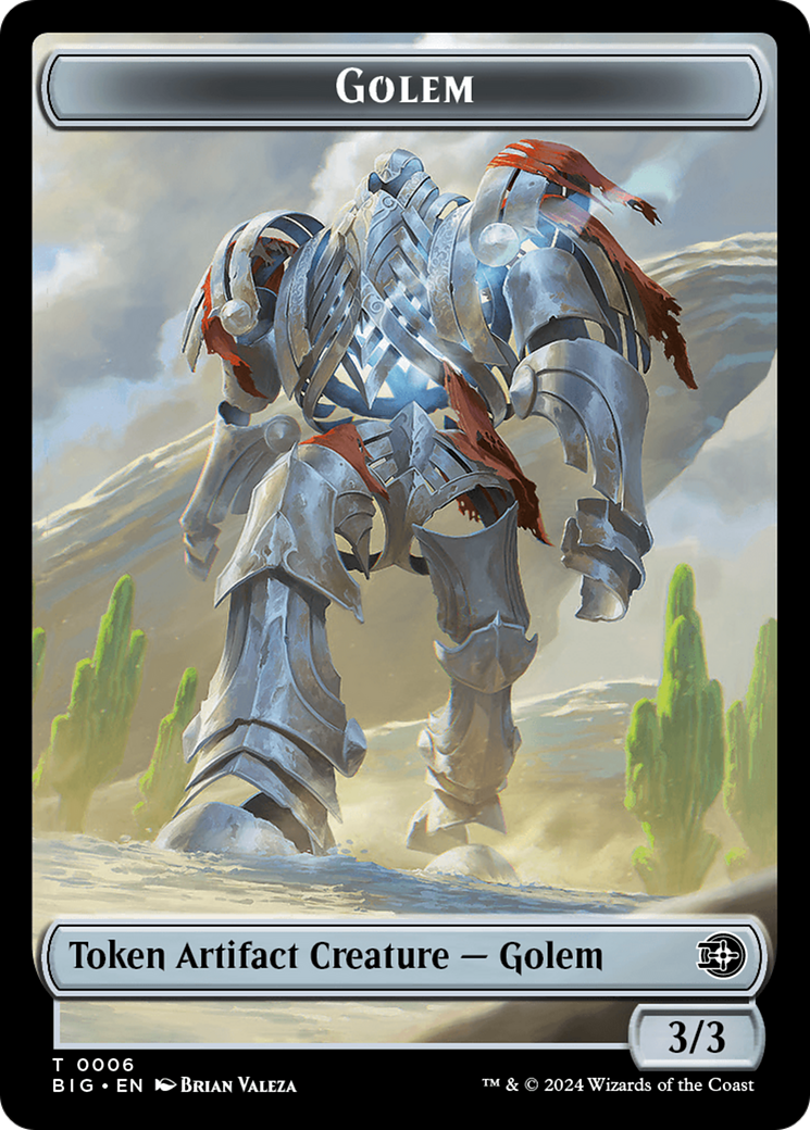 Treasure // Golem Double-Sided Token [Outlaws of Thunder Junction Tokens] | Nerdhalla Games