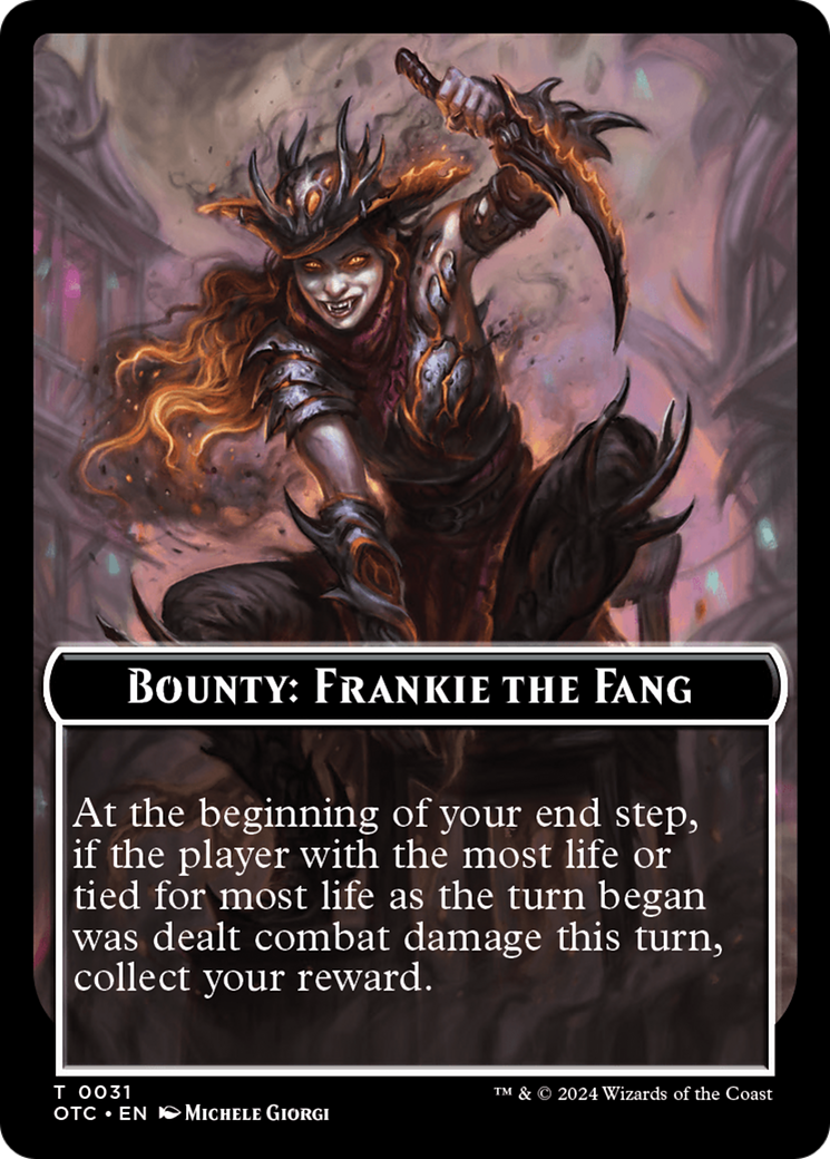 Bounty: Frankie the Fang // Bounty Rules Double-Sided Token [Outlaws of Thunder Junction Commander Tokens] | Nerdhalla Games