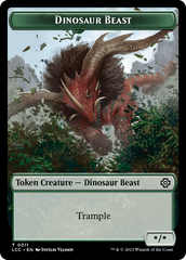 Dinosaur Beast // Dinosaur Double-Sided Token [The Lost Caverns of Ixalan Commander Tokens] | Nerdhalla Games