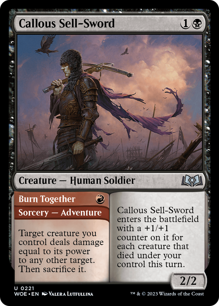 Callous Sell-Sword // Burn Together [Wilds of Eldraine] | Nerdhalla Games