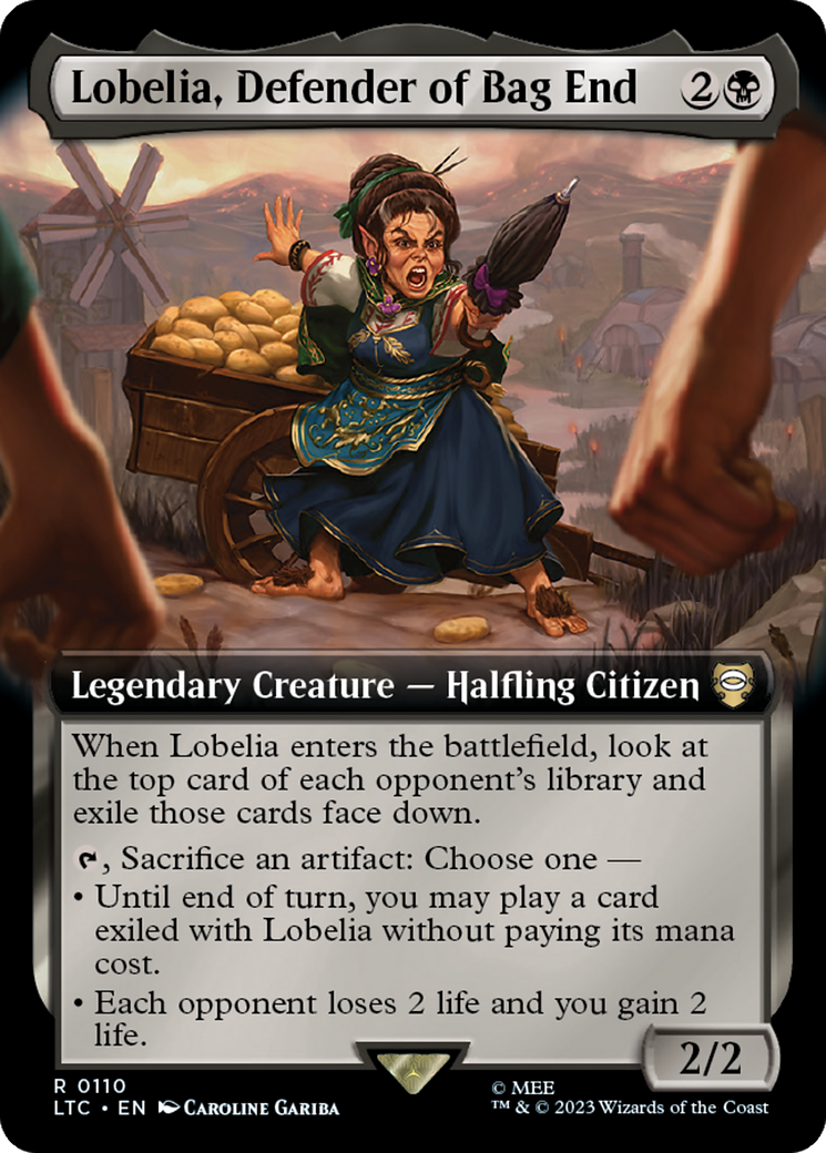 Lobelia, Defender of Bag End (Extended Art) [The Lord of the Rings: Tales of Middle-Earth Commander] | Nerdhalla Games