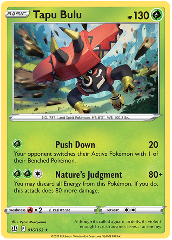 Tapu Bulu (016/163) (Theme Deck Exclusive) [Sword & Shield: Battle Styles] | Nerdhalla Games