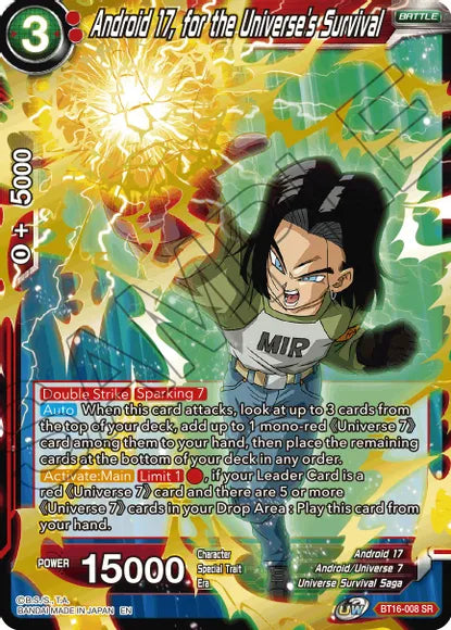 Android 17, for the Universe's Survival (BT16-008) [Realm of the Gods] | Nerdhalla Games