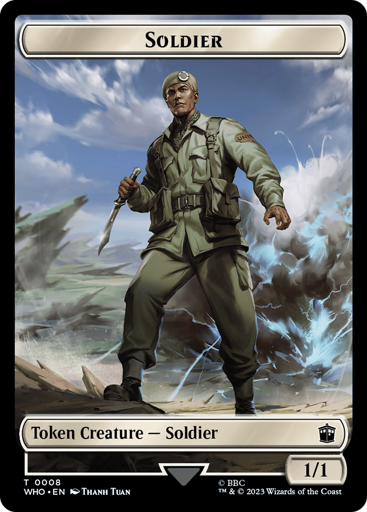 Soldier // Food (0025) Double-Sided Token [Doctor Who Tokens] | Nerdhalla Games