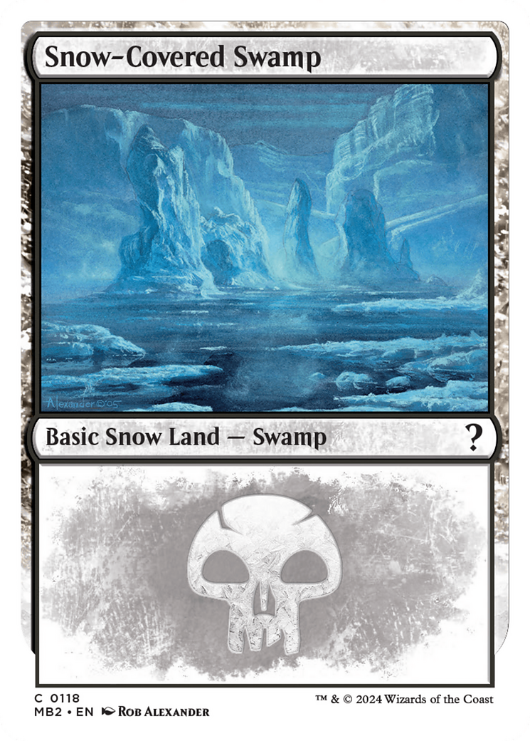 Snow-Covered Swamp (White Border) [Mystery Booster 2] | Nerdhalla Games