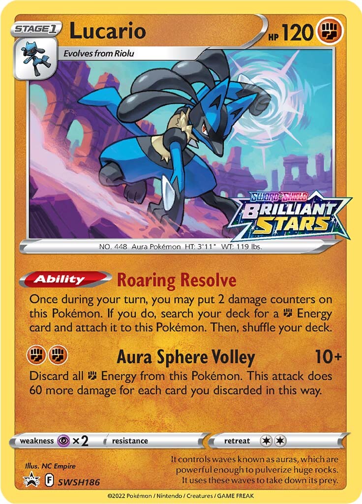 Lucario (SWSH186) (Prerelease Promo) [Sword & Shield: Black Star Promos] | Nerdhalla Games