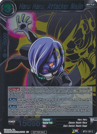 Haru Haru, Attacker Majin (Event Pack 3 - 2019) (BT3-120_PR) [Promotion Cards] | Nerdhalla Games