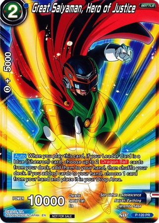 Great Saiyaman, Hero of Justice (Power Booster) (P-120) [Promotion Cards] | Nerdhalla Games