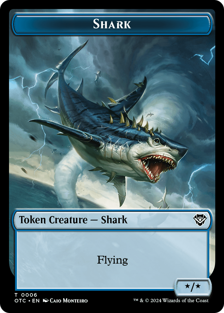 Ape // Shark Double-Sided Token [Outlaws of Thunder Junction Commander Tokens] | Nerdhalla Games