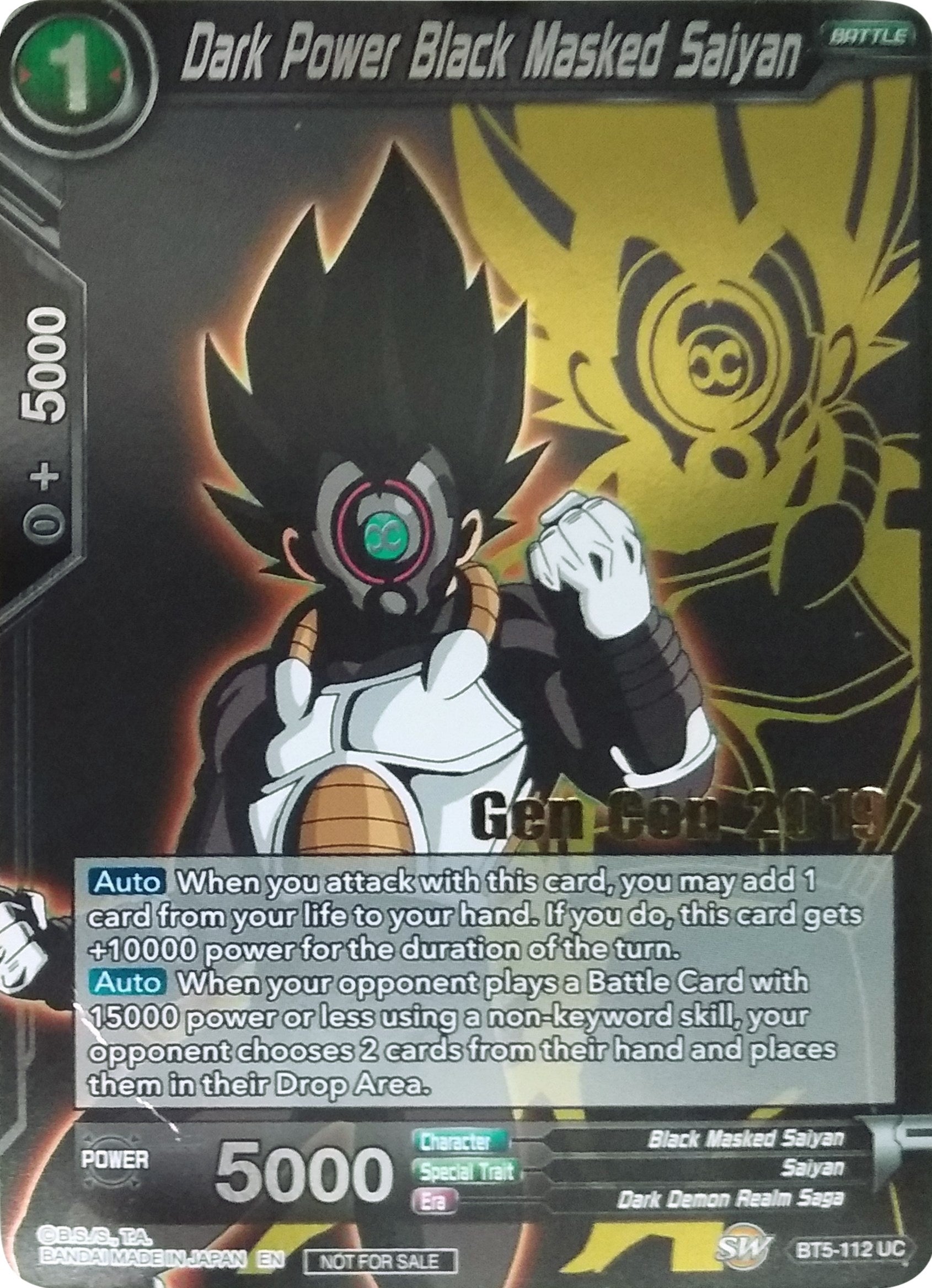 Dark Power Black Masked Saiyan (Gen Con 2019) (BT5-112) [Promotion Cards] | Nerdhalla Games