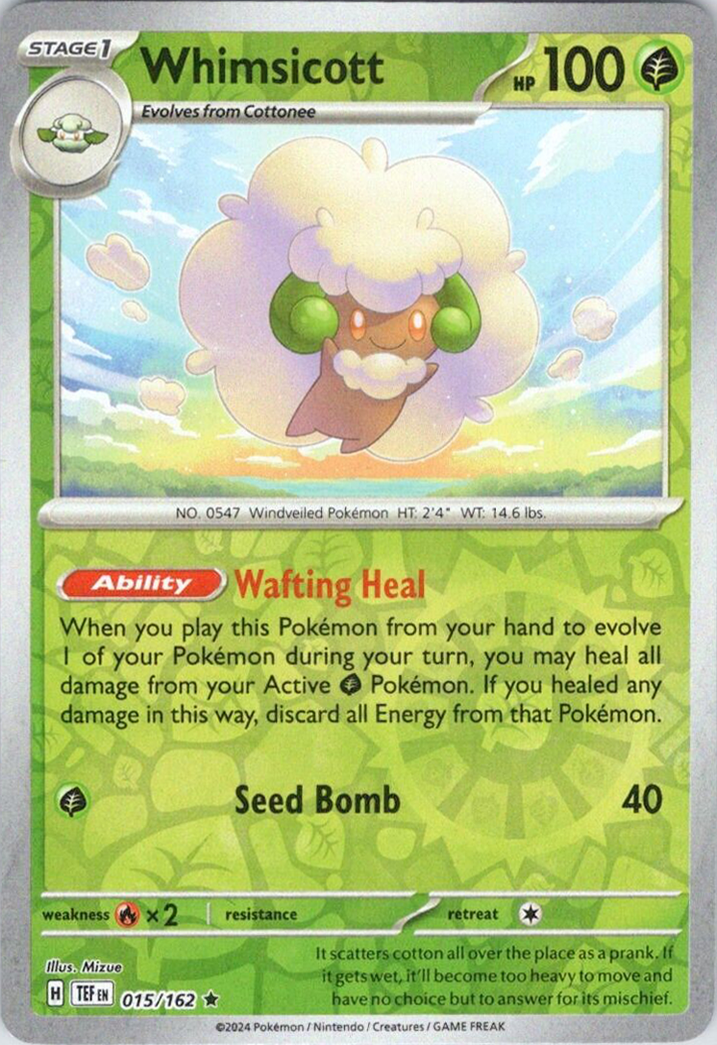 Whimsicott (015/162) [Scarlet & Violet: Temporal Forces] | Nerdhalla Games