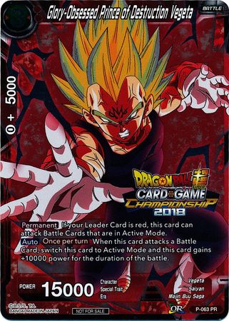 Glory-Obsessed Prince of Destruction Vegeta (P-063) [Tournament Promotion Cards] | Nerdhalla Games