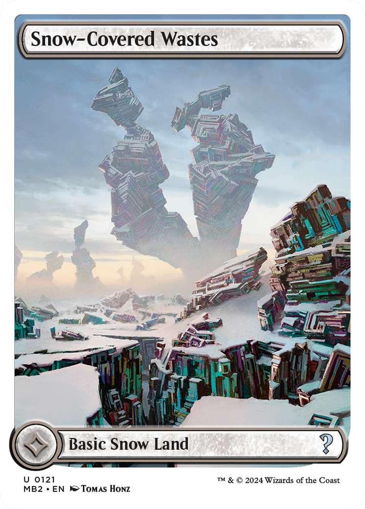 Snow-Covered Wastes (White Border) [Mystery Booster 2] | Nerdhalla Games