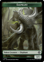 Elephant // Dinosaur (0010) Double-Sided Token [The Lost Caverns of Ixalan Commander Tokens] | Nerdhalla Games