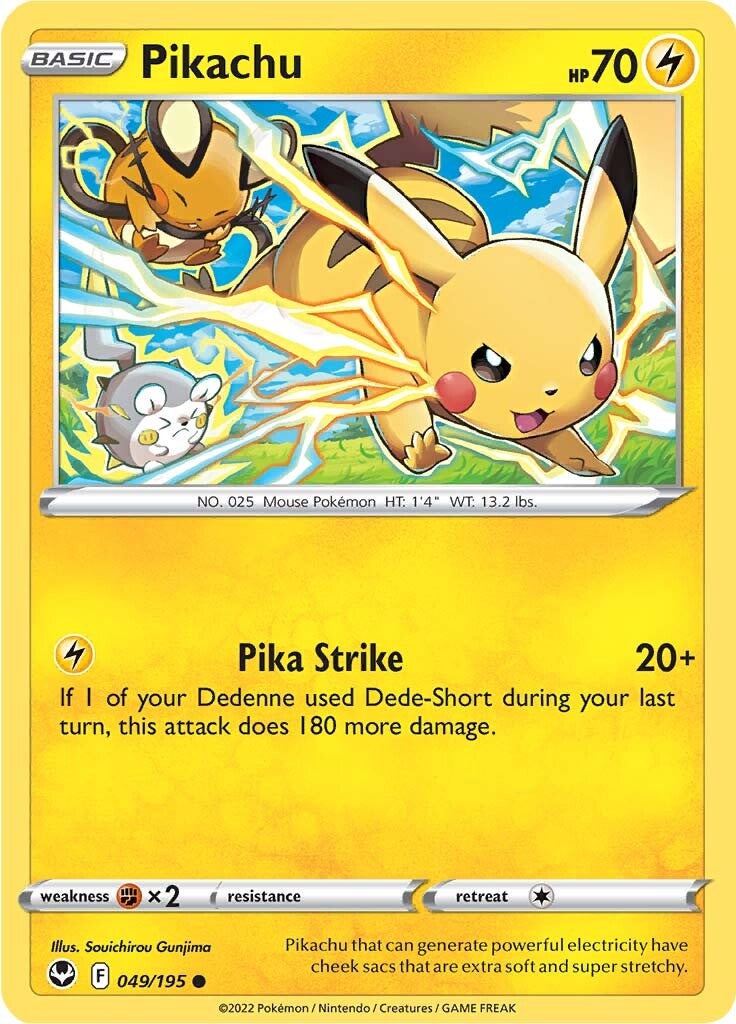 Pikachu (049/195) [Sword & Shield: Silver Tempest] | Nerdhalla Games