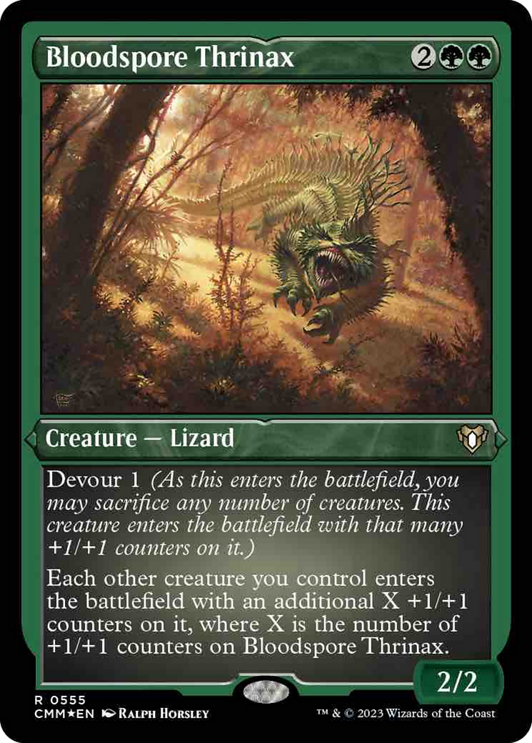 Bloodspore Thrinax (Foil Etched) [Commander Masters] | Nerdhalla Games