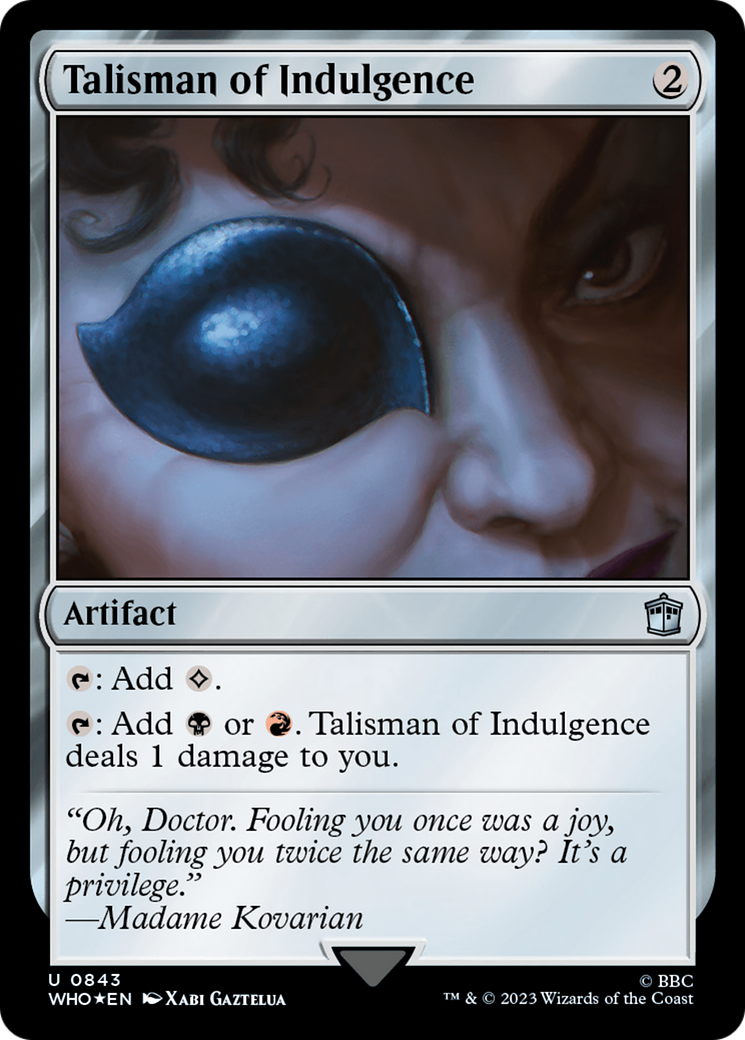 Talisman of Indulgence (Surge Foil) [Doctor Who] | Nerdhalla Games