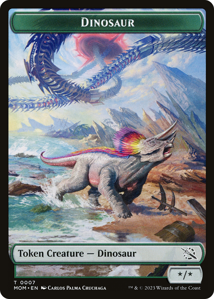 Elemental (09) // Dinosaur Double-Sided Token [March of the Machine Tokens] | Nerdhalla Games