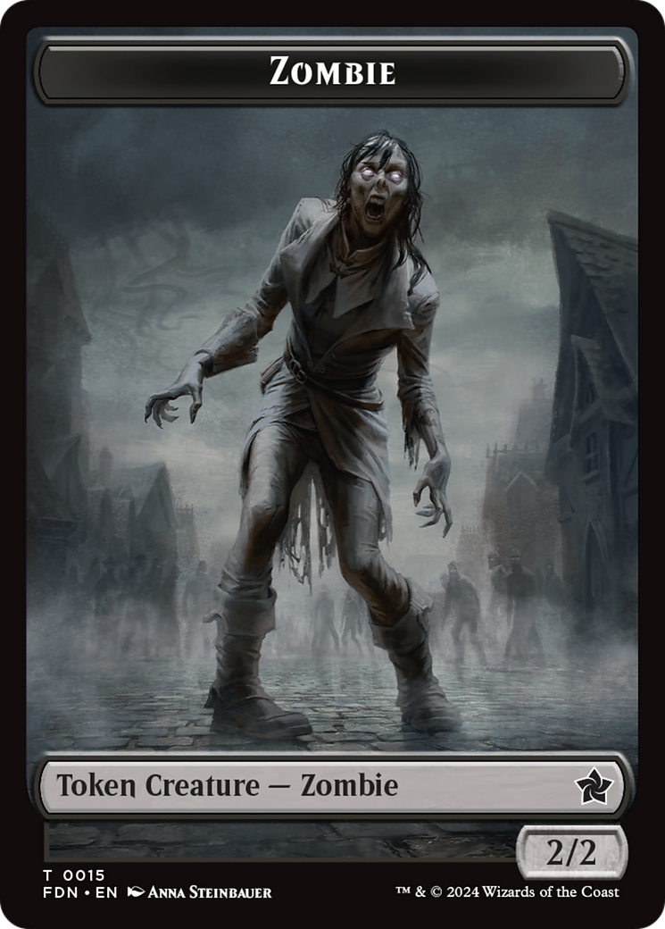 Faerie // Zombie Double-Sided Token [Foundations Tokens] | Nerdhalla Games