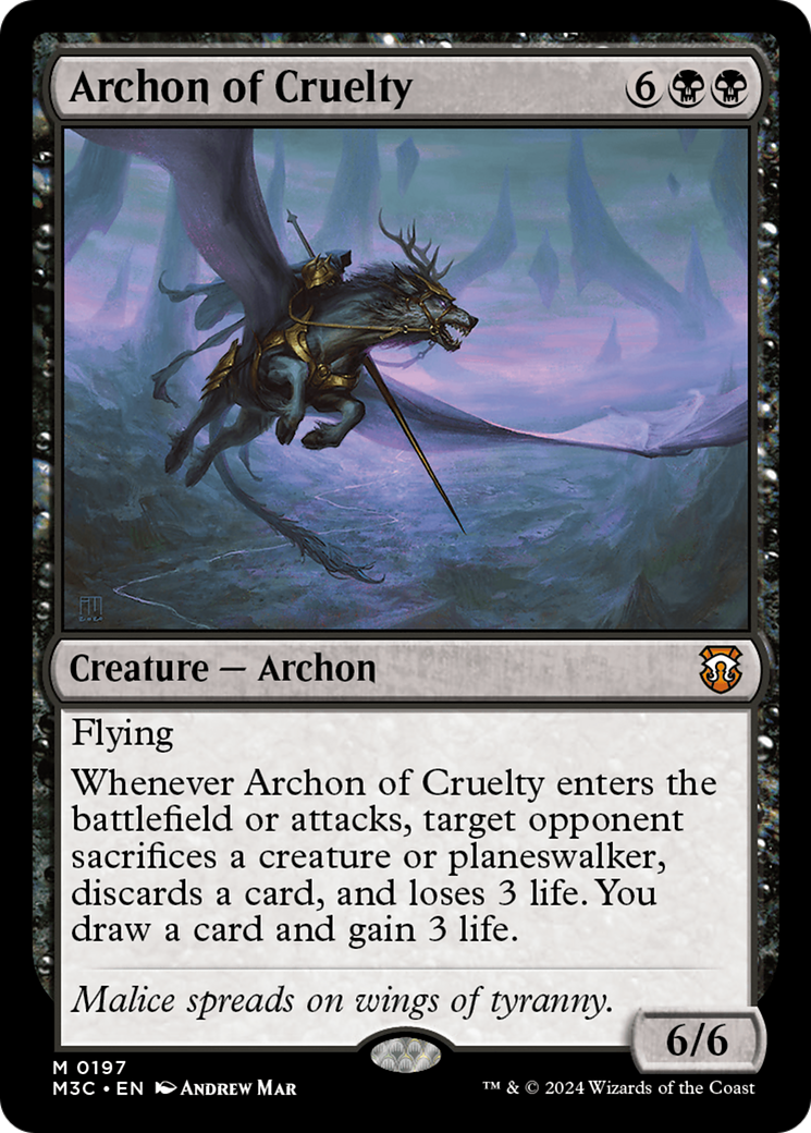 Archon of Cruelty (Ripple Foil) [Modern Horizons 3 Commander] | Nerdhalla Games