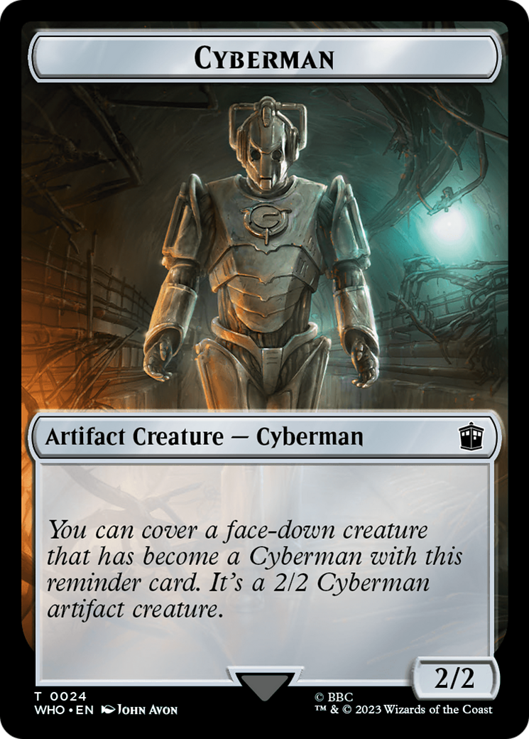 Alien Rhino // Cyberman Double-Sided Token [Doctor Who Tokens] | Nerdhalla Games