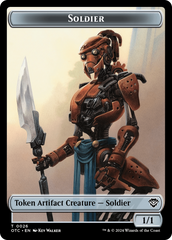 Elemental (0014) // Soldier (0026) Double-Sided Token [Outlaws of Thunder Junction Commander Tokens] | Nerdhalla Games