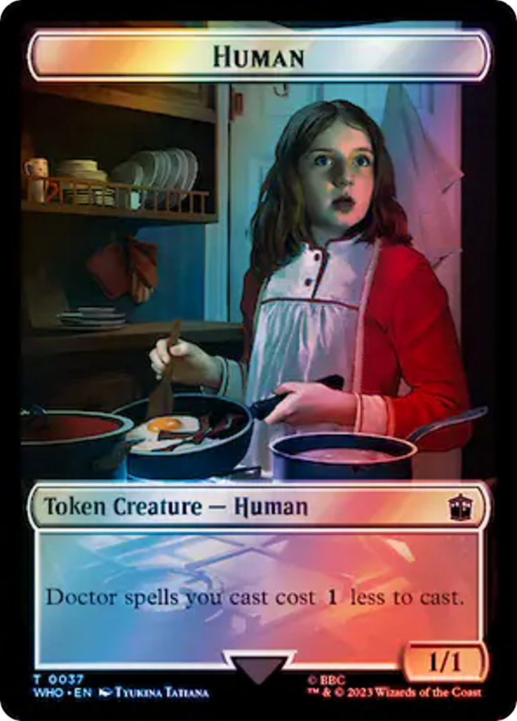 Human (0037) // Food (0059) Double-Sided Token (Surge Foil) [Doctor Who Tokens] | Nerdhalla Games