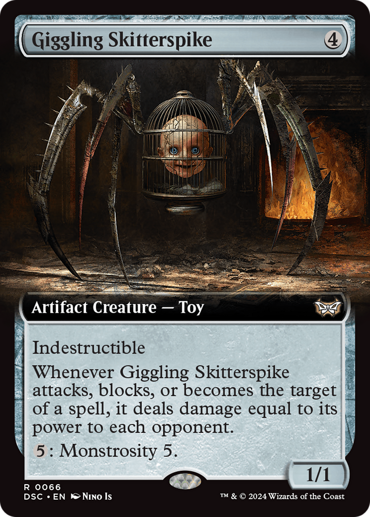 Giggling Skitterspike (Extended Art) [Duskmourn: House of Horror Commander] | Nerdhalla Games