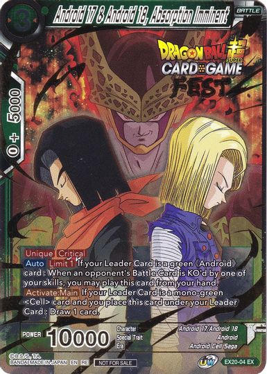 Android 17 & Android 18, Absorption Imminent (Card Game Fest 2022) (EX20-04) [Tournament Promotion Cards] | Nerdhalla Games