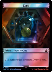 Alien Rhino // Clue (0055) Double-Sided Token (Surge Foil) [Doctor Who Tokens] | Nerdhalla Games