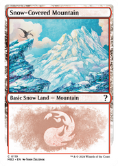 Snow-Covered Mountain (White Border) [Mystery Booster 2] | Nerdhalla Games