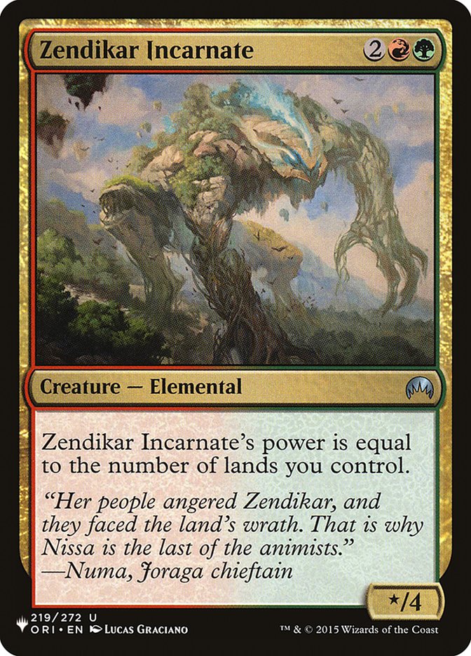 Zendikar Incarnate [The List] | Nerdhalla Games