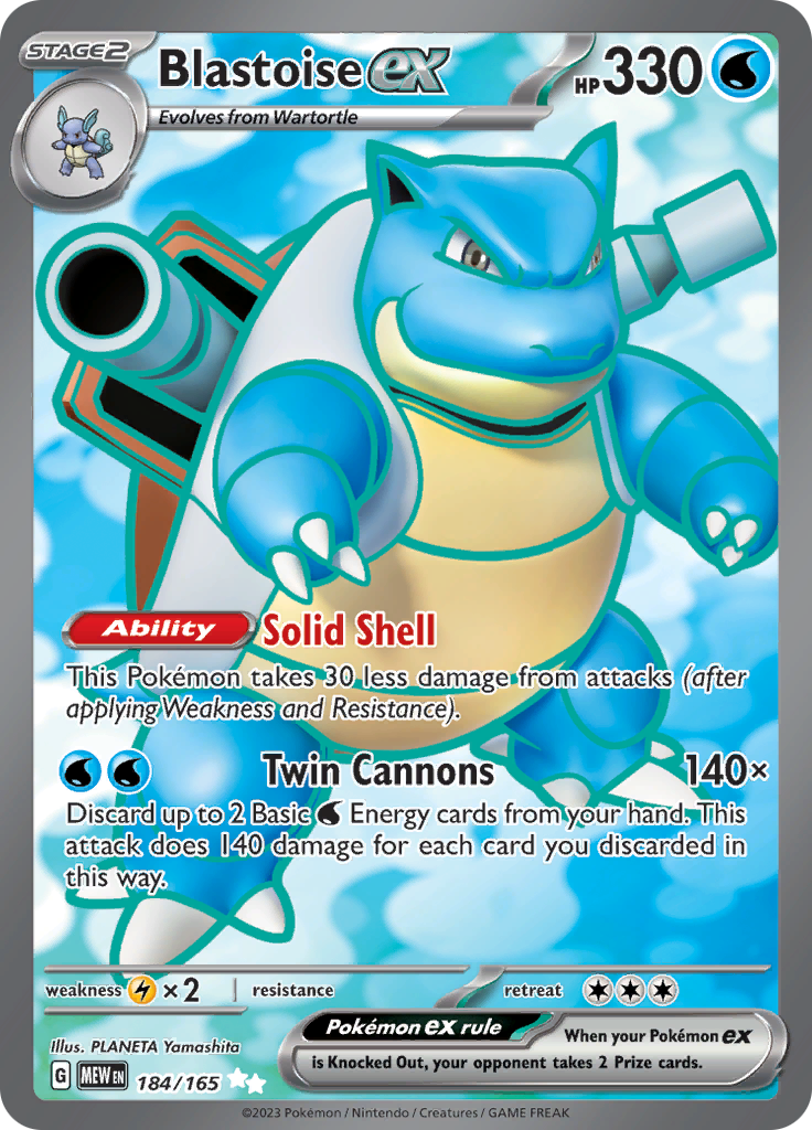 Blastoise ex (184/165) [Scarlet & Violet: 151] | Nerdhalla Games