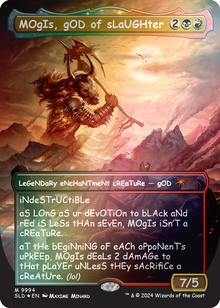 MOgIs, gOD of sLaUGHter (9994) (Rainbow Foil) [Secret Lair Drop Series] | Nerdhalla Games