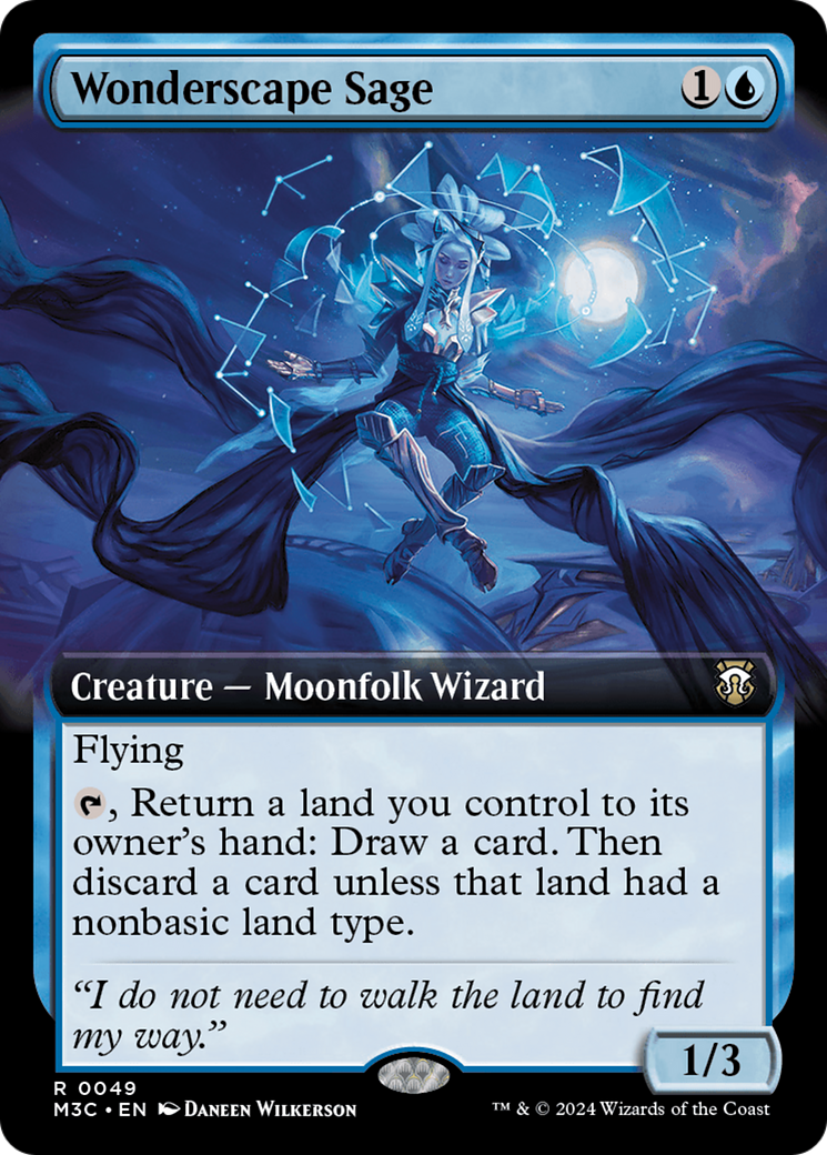 Wonderscape Sage (Extended Art) (Ripple Foil) [Modern Horizons 3 Commander] | Nerdhalla Games