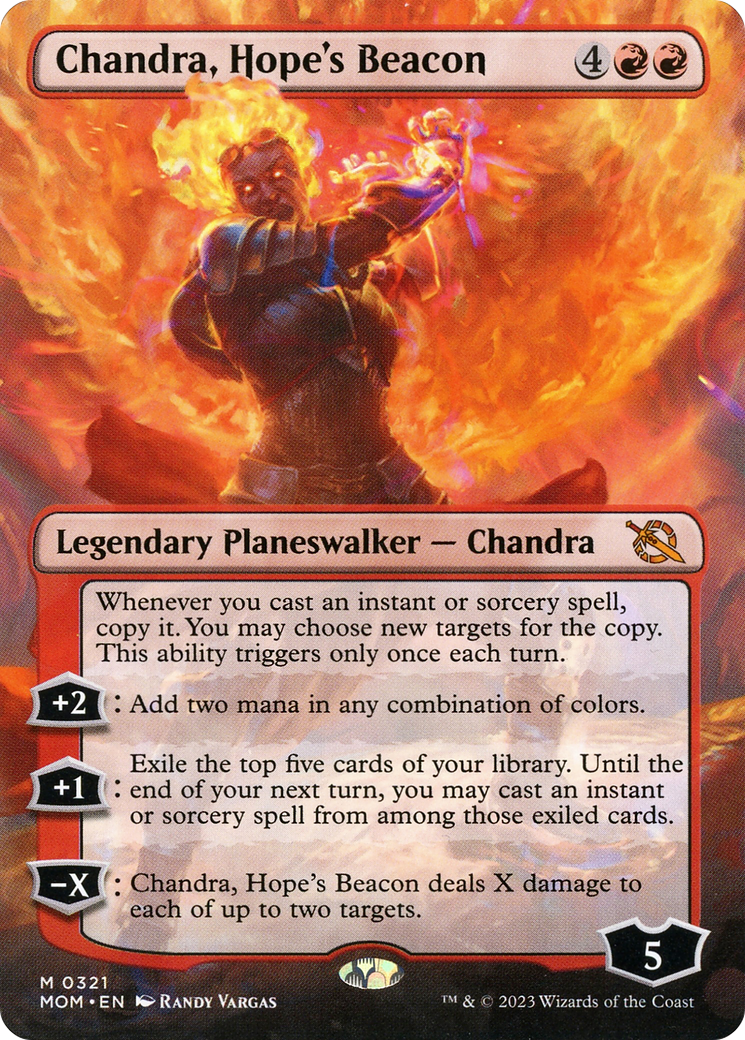 Chandra, Hope's Beacon (Borderless Alternate Art) [March of the Machine] | Nerdhalla Games