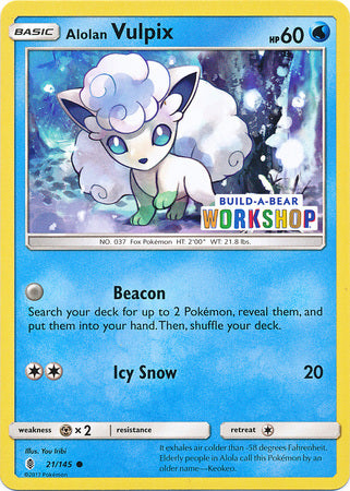 Alolan Vulpix (21/145) (Build A Bear Workshop Exclusive) [Sun & Moon: Guardians Rising] | Nerdhalla Games