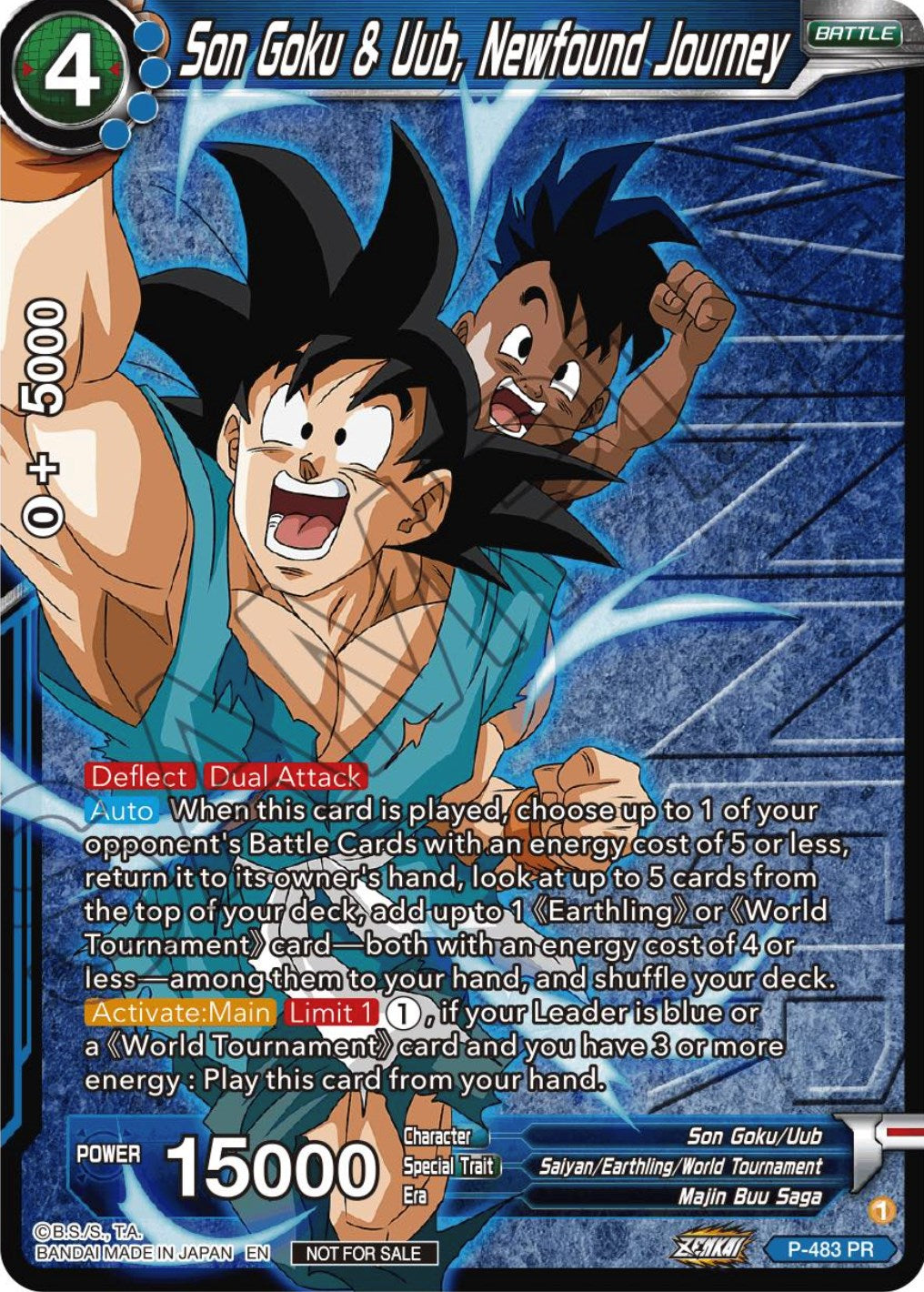 Son Goku & Uub, Newfound Journey (Zenkai Series Tournament Pack Vol.3 Winner) (P-483) [Tournament Promotion Cards] | Nerdhalla Games