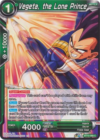 Vegeta, the Lone Prince (BT10-068) [Rise of the Unison Warrior 2nd Edition] | Nerdhalla Games