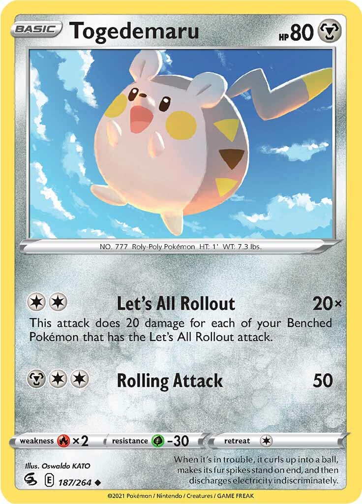 Togedemaru (187/264) [Sword & Shield: Fusion Strike] | Nerdhalla Games