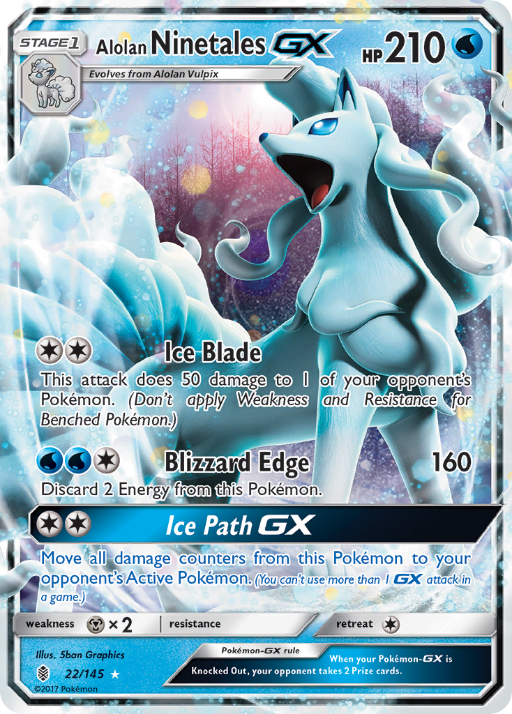 Alolan Ninetales GX (22/145) [Sun & Moon: Guardians Rising] | Nerdhalla Games