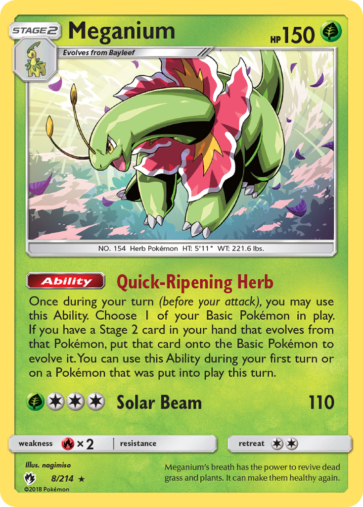 Meganium (8/214) [Sun & Moon: Lost Thunder] | Nerdhalla Games