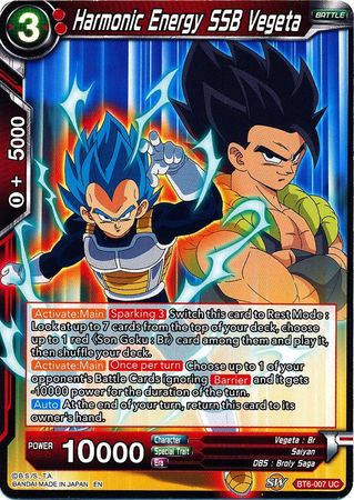 Harmonic Energy SSB Vegeta [BT6-007] | Nerdhalla Games