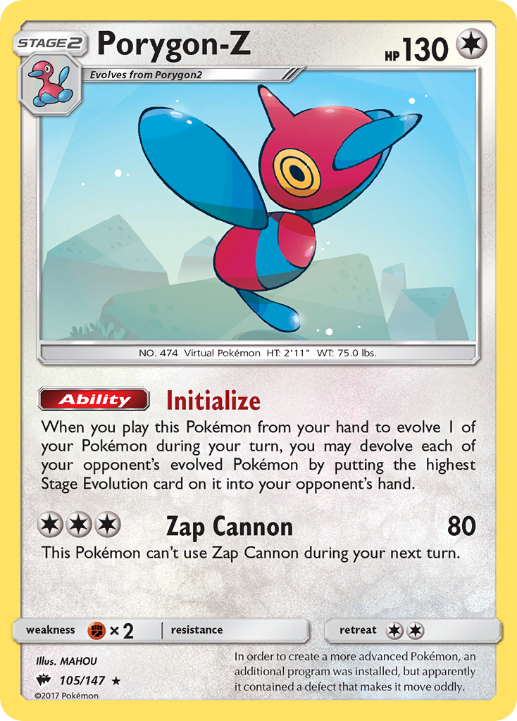 Porygon-Z (105/147) [Sun & Moon: Burning Shadows] | Nerdhalla Games