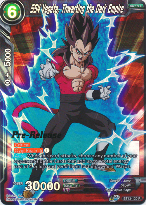 SS4 Vegeta, Thwarting the Dark Empire (BT13-130) [Supreme Rivalry Prerelease Promos] | Nerdhalla Games