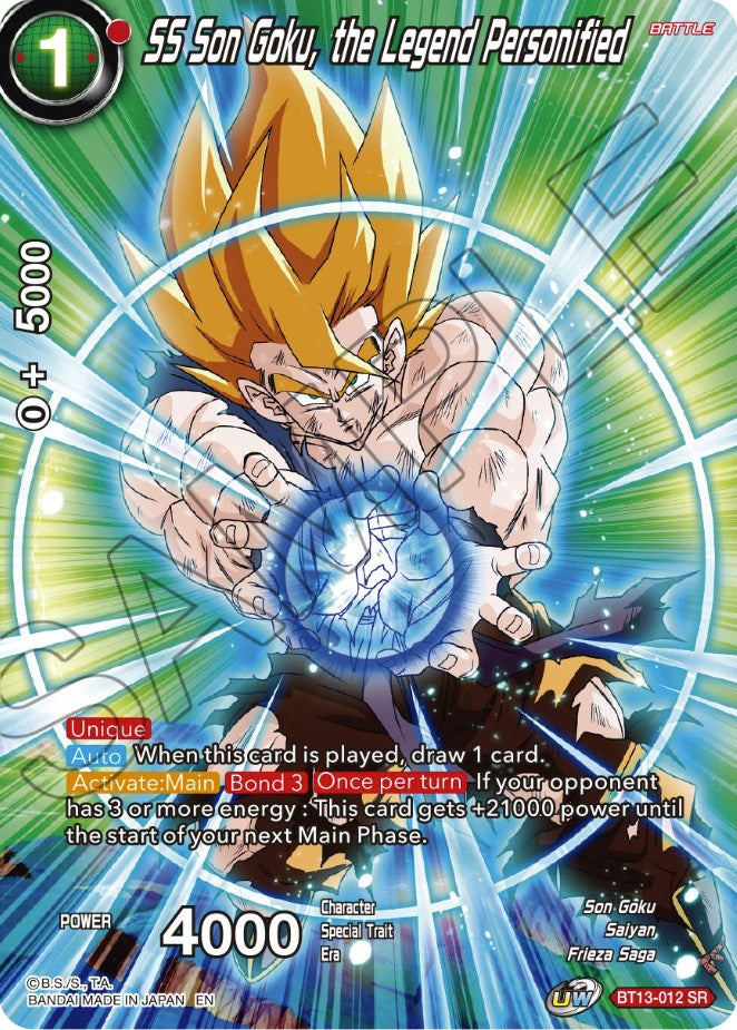 SS Son Goku, the Legend Personified (BT13-012) [Theme Selection: History of Son Goku] | Nerdhalla Games