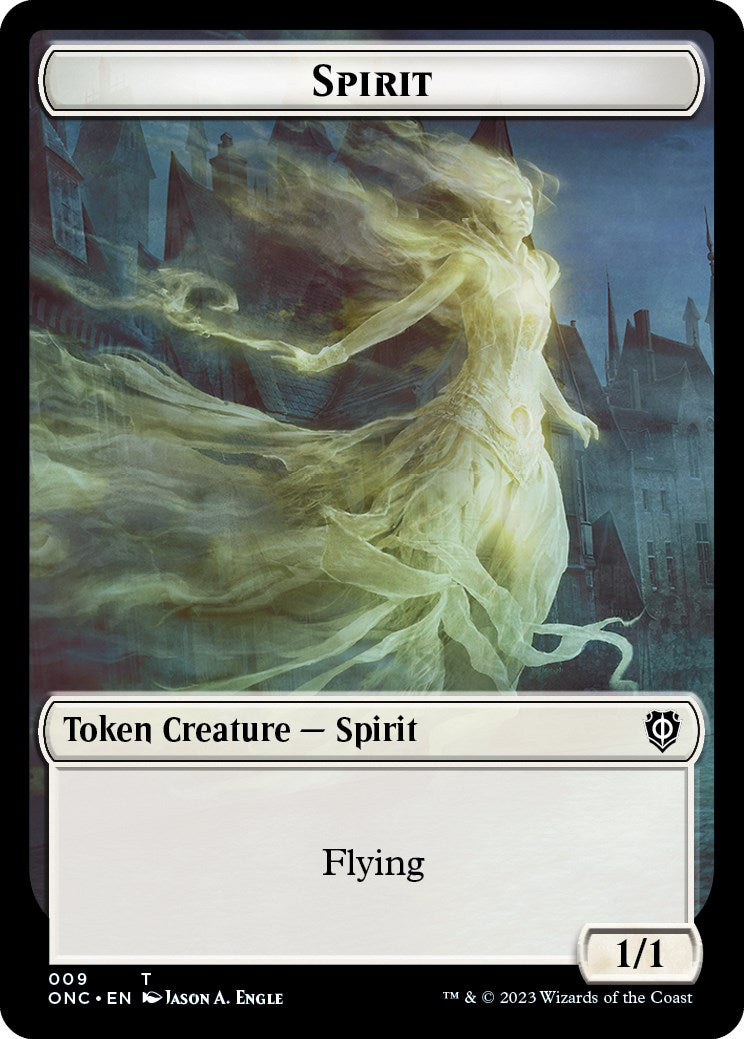 Human // Spirit Double-Sided Token [Phyrexia: All Will Be One Commander Tokens] | Nerdhalla Games