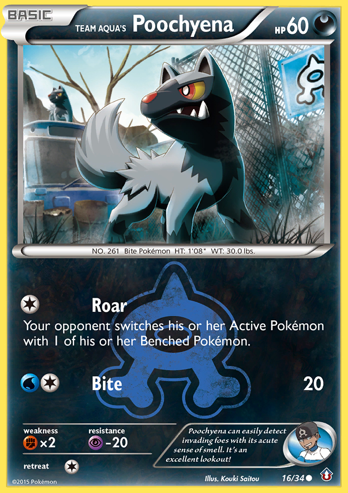 Team Aqua's Poochyena (16/34) [XY: Double Crisis] | Nerdhalla Games