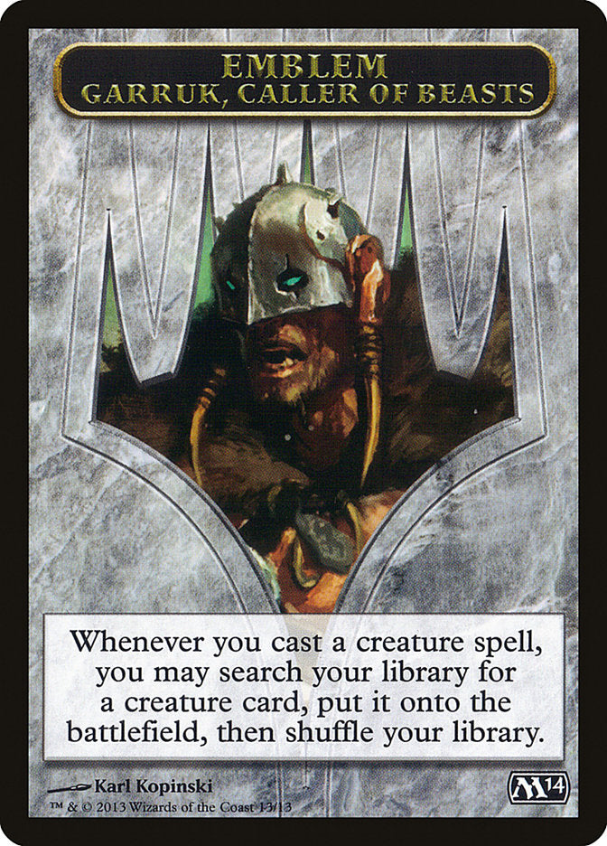 Garruk, Caller of Beasts Emblem [Magic 2014 Tokens] | Nerdhalla Games